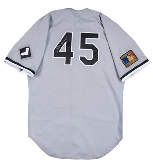 1994 Michael Jordan Game Used and Signed Birmingham Barons #45 Road Jersey With Apparent Photo Match (Sports Investors, Beckett & George Koehler Michael Jordan Collection LOA)